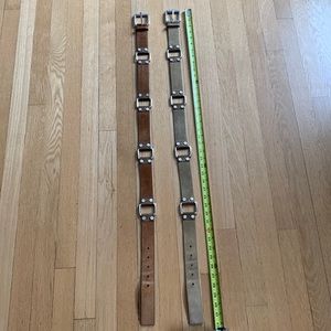 Two(2) Michael Kors genuine leather belts, Tan and Brown, size M, 42 inches long
